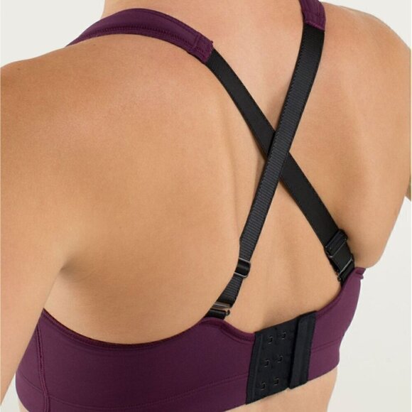 Lululemon Run Sports Bra 32C Purple Plum Black - Picture 4 of 9